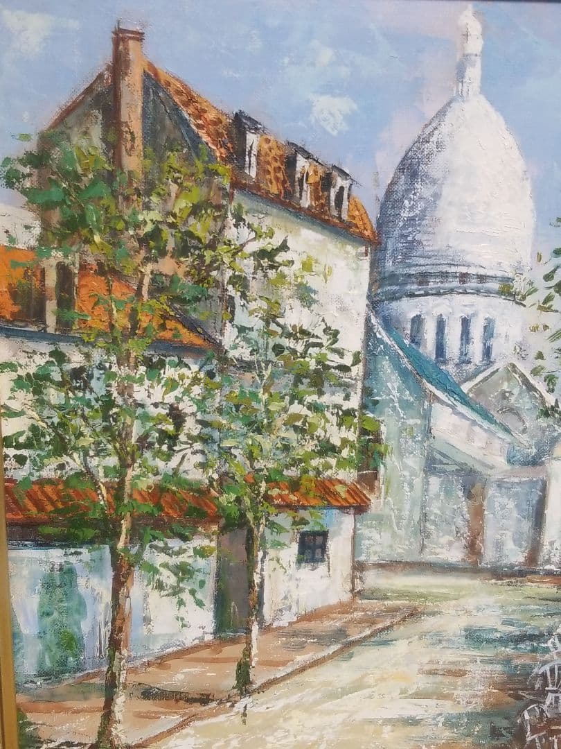パリ風景 井上作 油彩 絵画 風景画