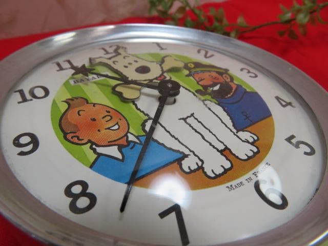 i*u様 （6ee1281）タンタンの冒険　ゼンマイ式置時計　動作品　フランスB