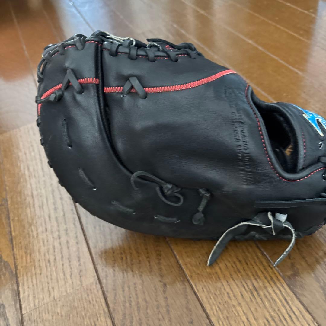 Mizuno 野球グローブ 黒 レザー 右投げ用　軟式ファーストミット