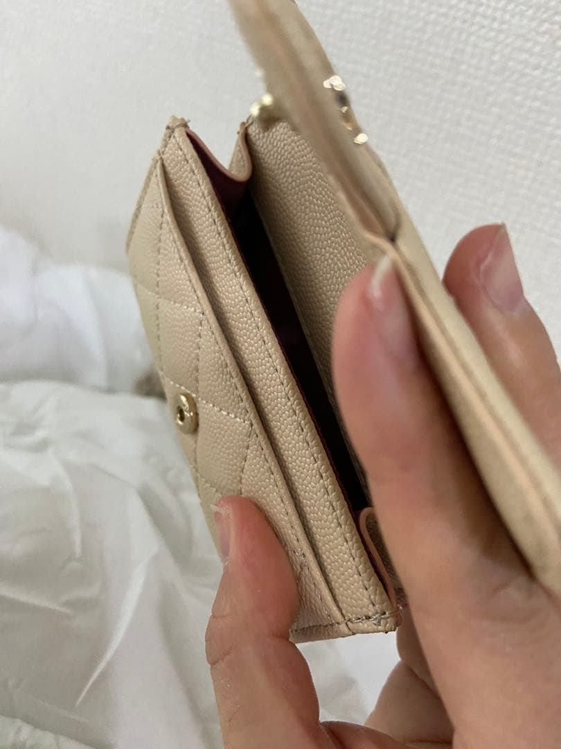 CHANELミニ財布ノベルティベージュ