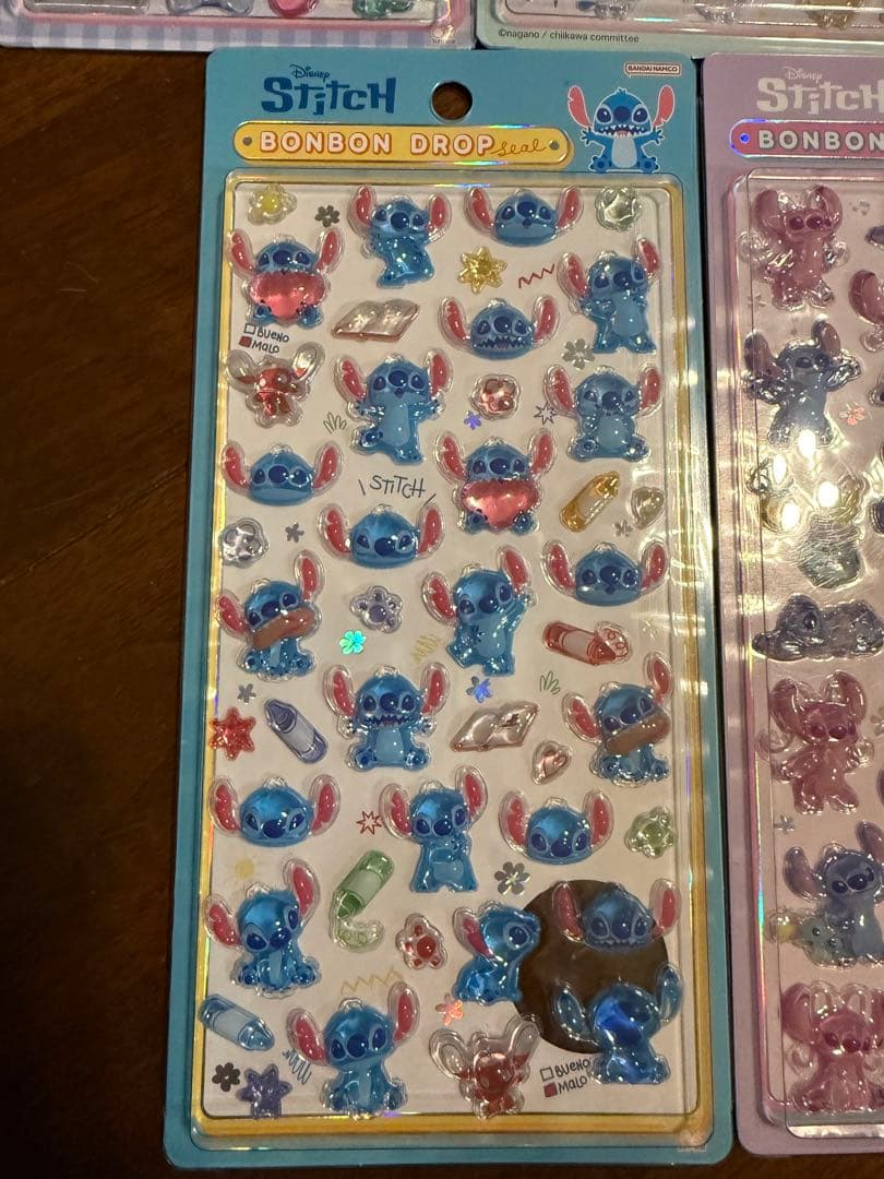ボンボンドロップシール　５枚セット　スティッチ　キティ　ちいかわ　サンリオ