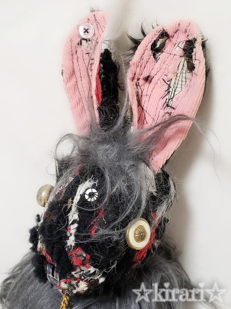 【ミヤタケイコ】うさぎ 黒 ハンドメイド ぬいぐるみ アリス kawaii