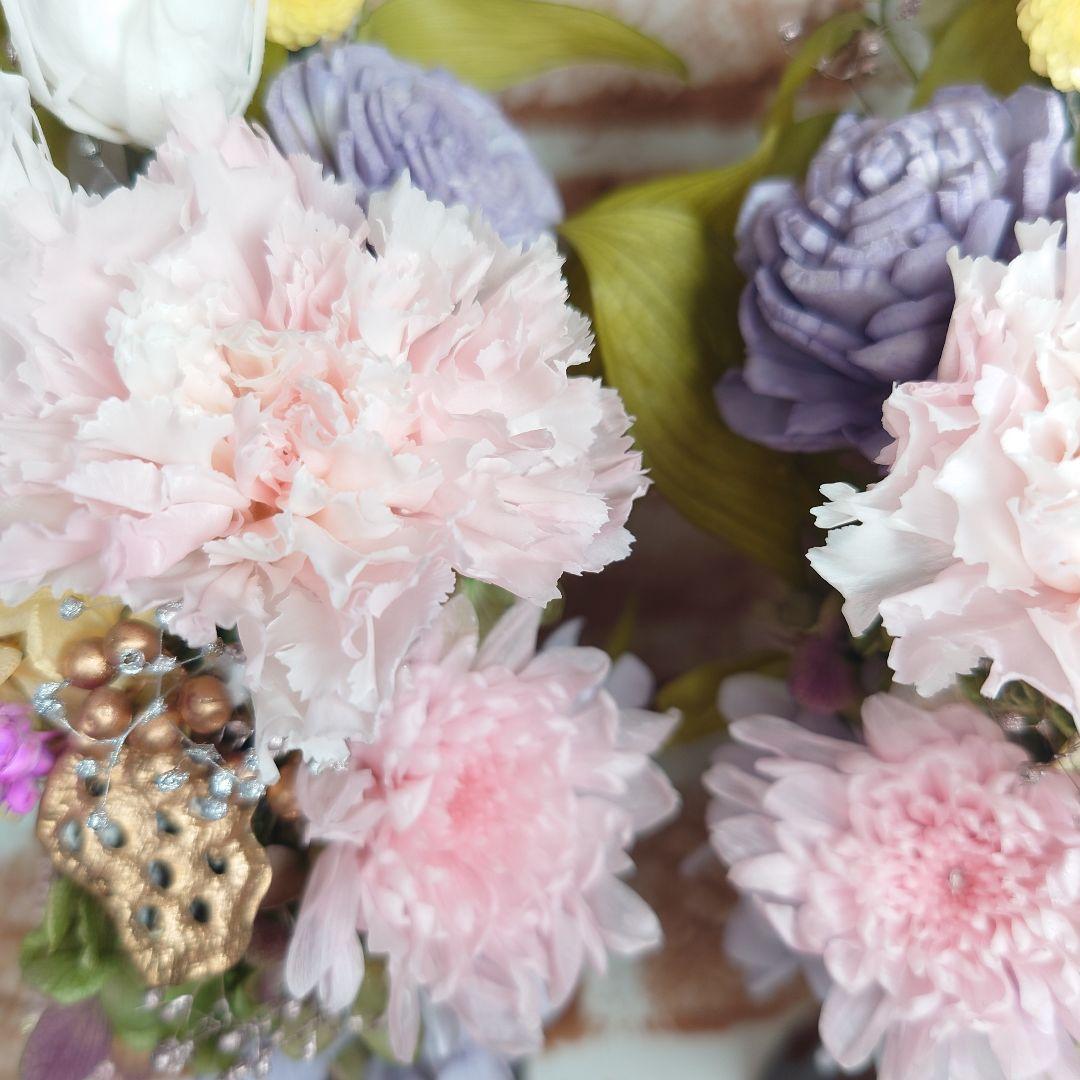 華やかにお供え☆仏花　プリザーブドフラワーアレンジ　花器付き一対
