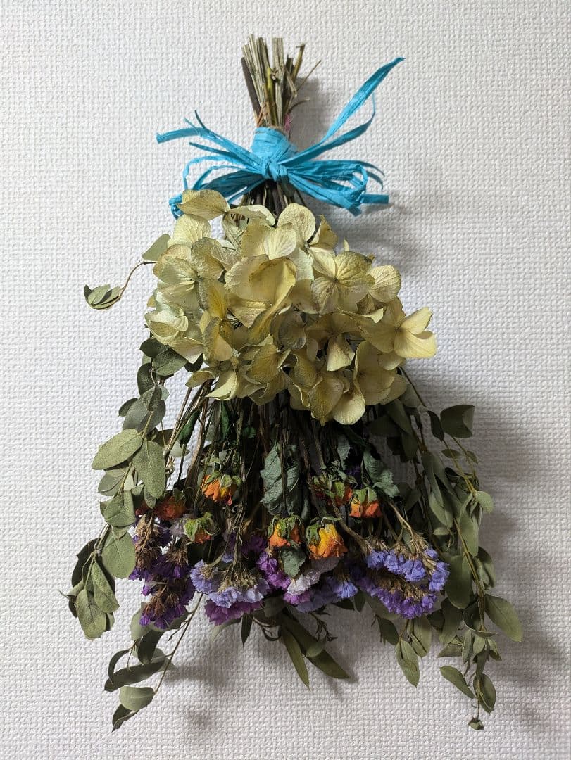 ドライフラワー★ナチュラルスワッグ★ミニ薔薇　紫陽花　インテリア♪1点物♪癒し♪
