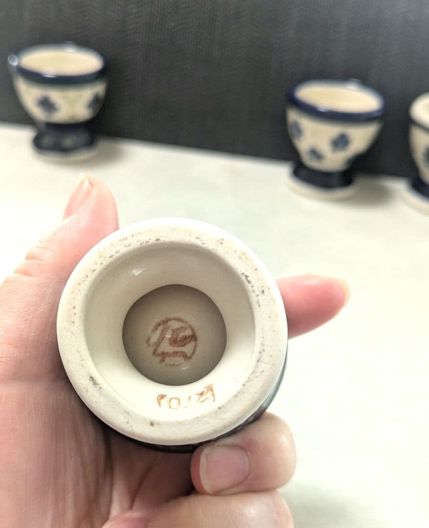 【未使用品】ポーランド食器　エッグスタンド4個セット
