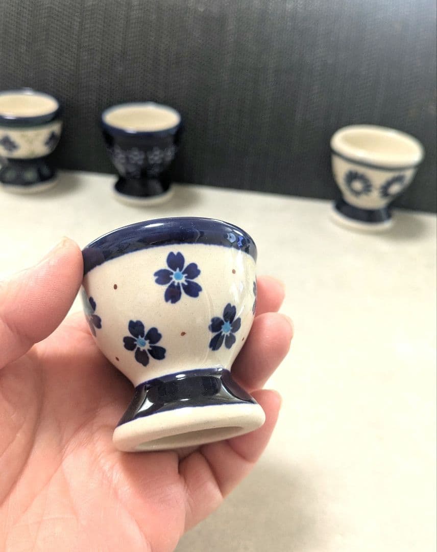 【未使用品】ポーランド食器　エッグスタンド4個セット