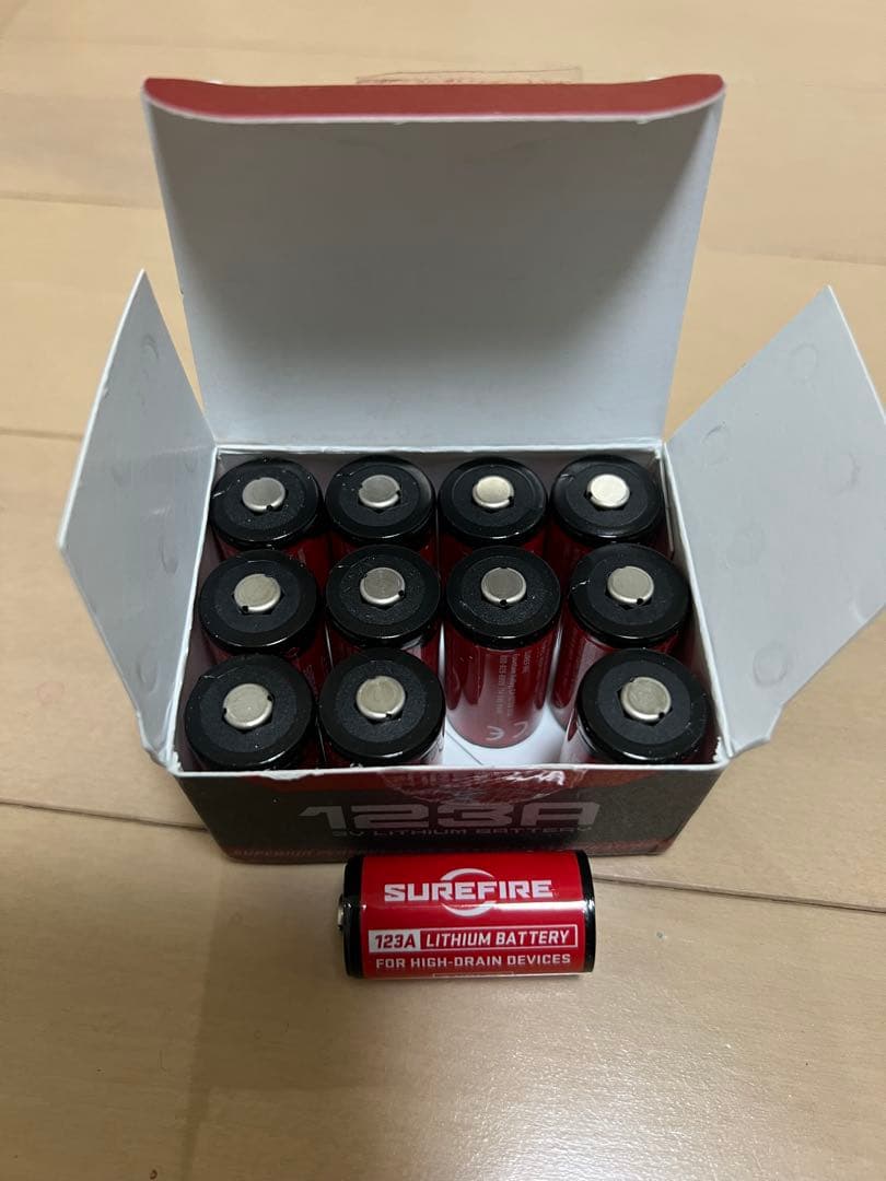 SF123A 3v リチウム電池 12本 BOX CR123A シュアファイア