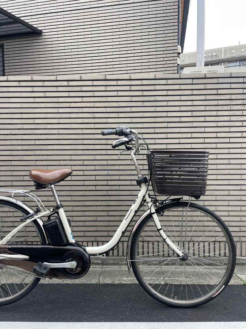 パナソニック電動アシスト自転車 ホワイト バスケット付き26DPTR02