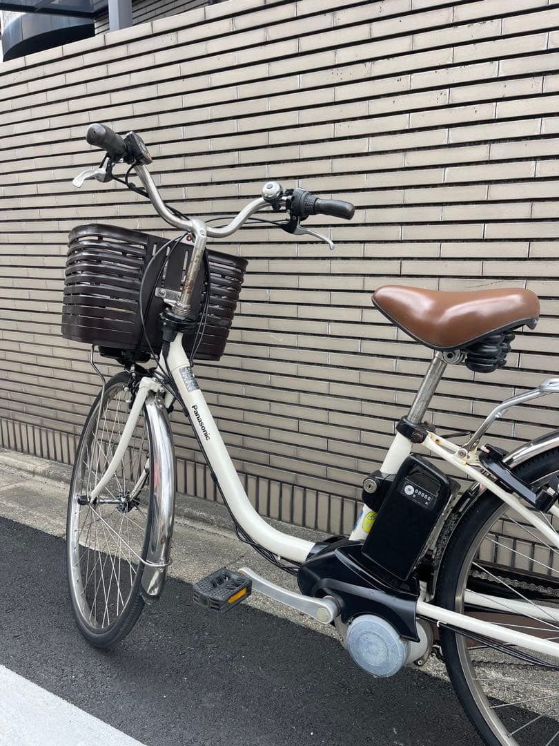 パナソニック電動アシスト自転車 ホワイト バスケット付き26DPTR02