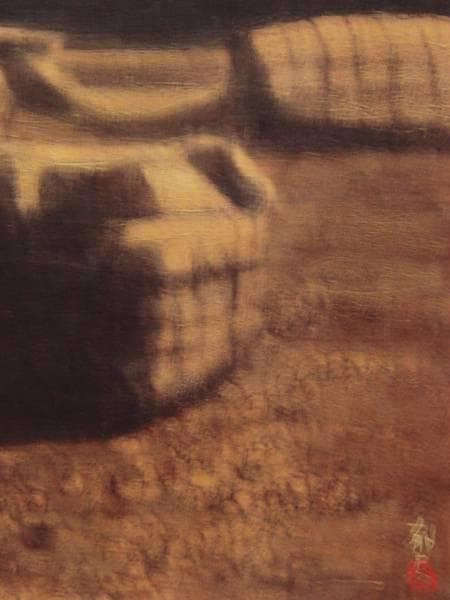 平山郁夫、高昌故城、希少画集画、新品高級額、額装付、状態良好、油彩 風景