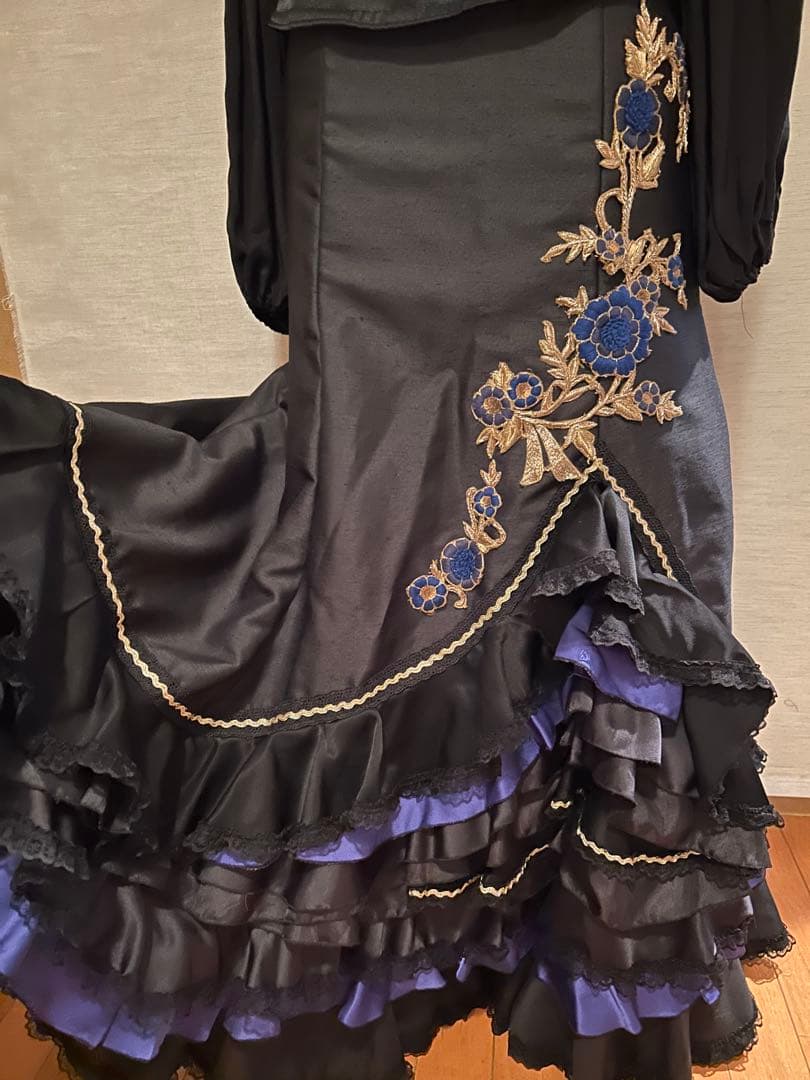 フラメンコ衣装ハンドメイドツーピース中古美品