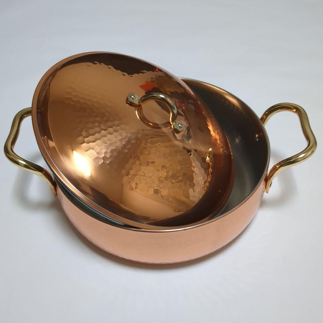 【美品・希少】燕三条 鈴木製作所 　純銅製　両手鍋 24cm​熱伝導良！省エネ！