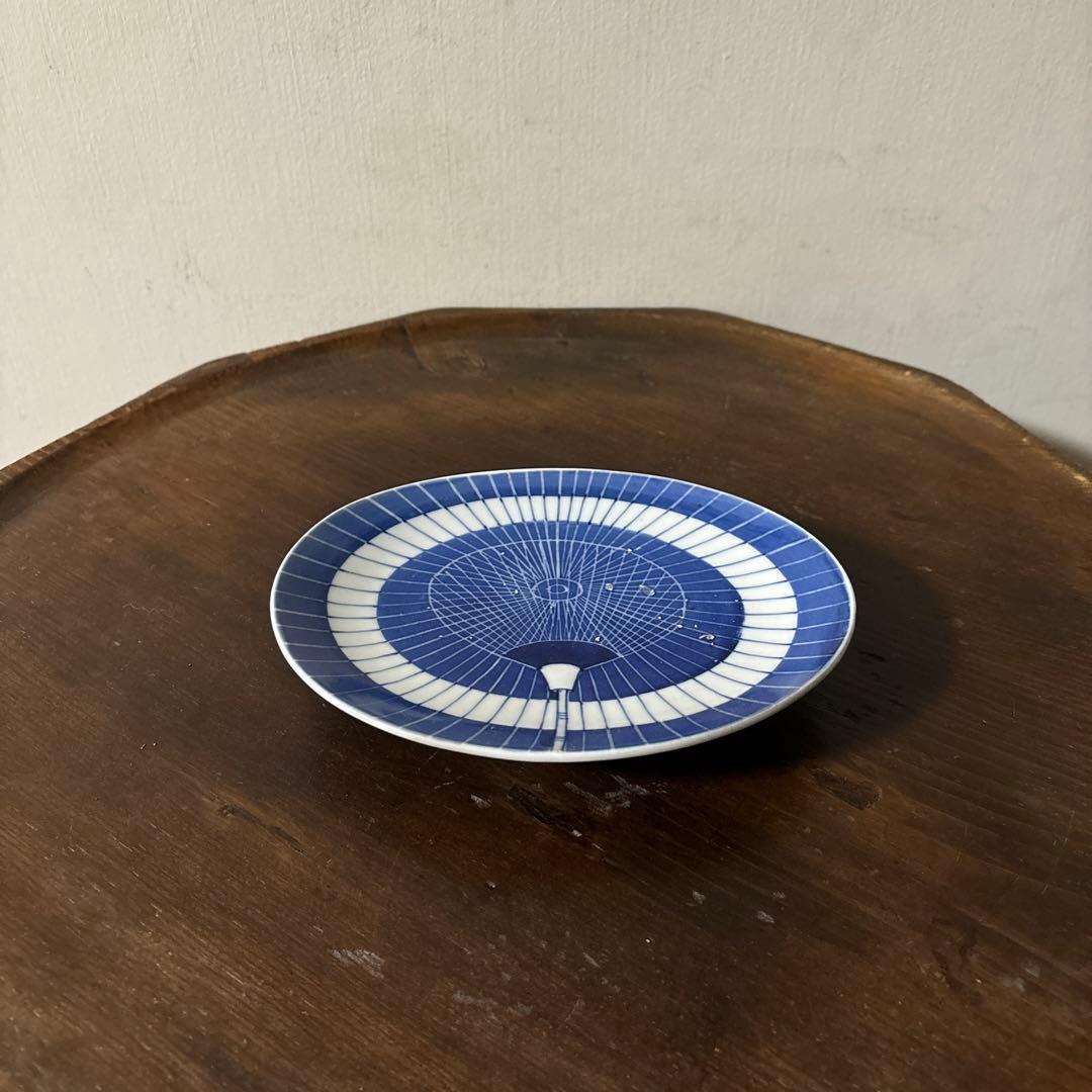 古伊万里　傘図　中皿　幕末明治　骨董　アンティーク　検:秦秀雄　白洲正子　李朝