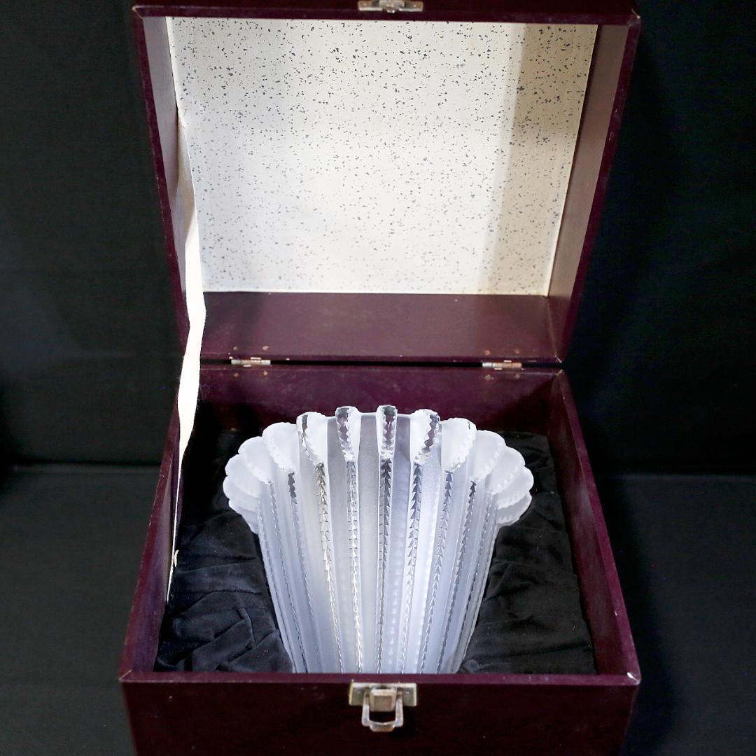 【美品 送料込】ラリック ロワイヤ 花瓶 クリスタル Royat LALIQUE