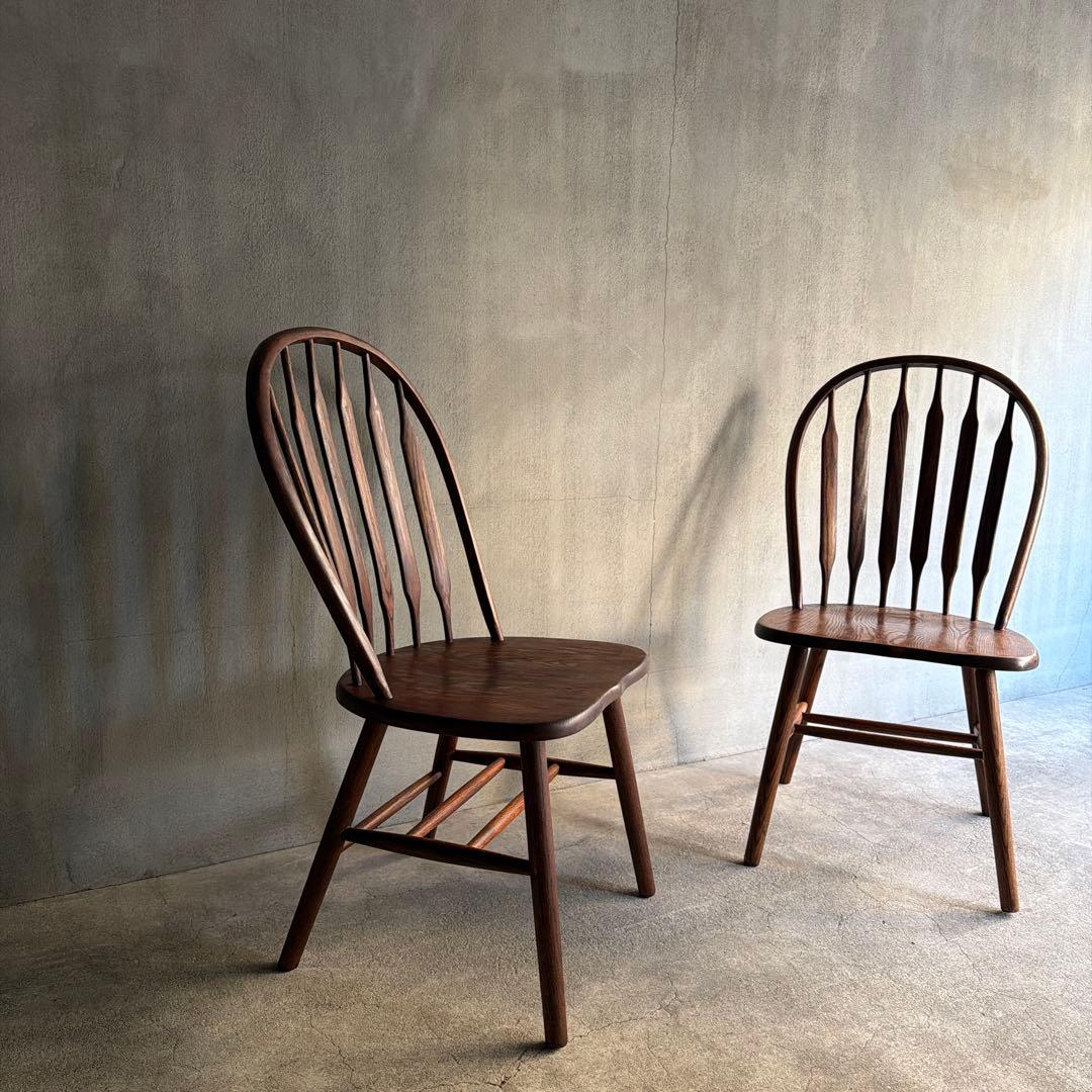 美品　Shin Lee シンリー ダイニングチェア ウィンザー　オーク材　2脚