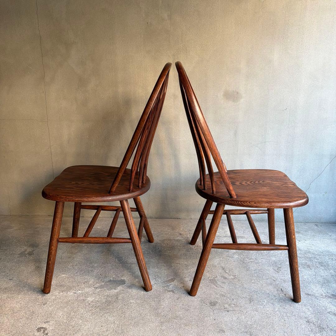 美品　Shin Lee シンリー ダイニングチェア ウィンザー　オーク材　2脚