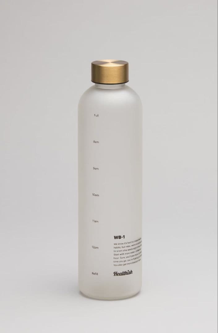 新品 Healthish時間メモリ付き ウォーターボトル 1L + ブラシセット