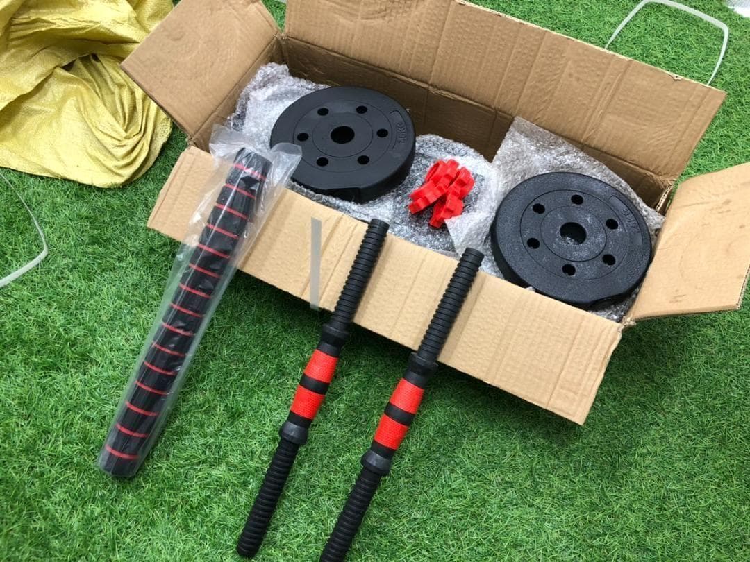 ダンベルセット 20kg×2個セット バーベルも可能 計40kg 可変式 A32