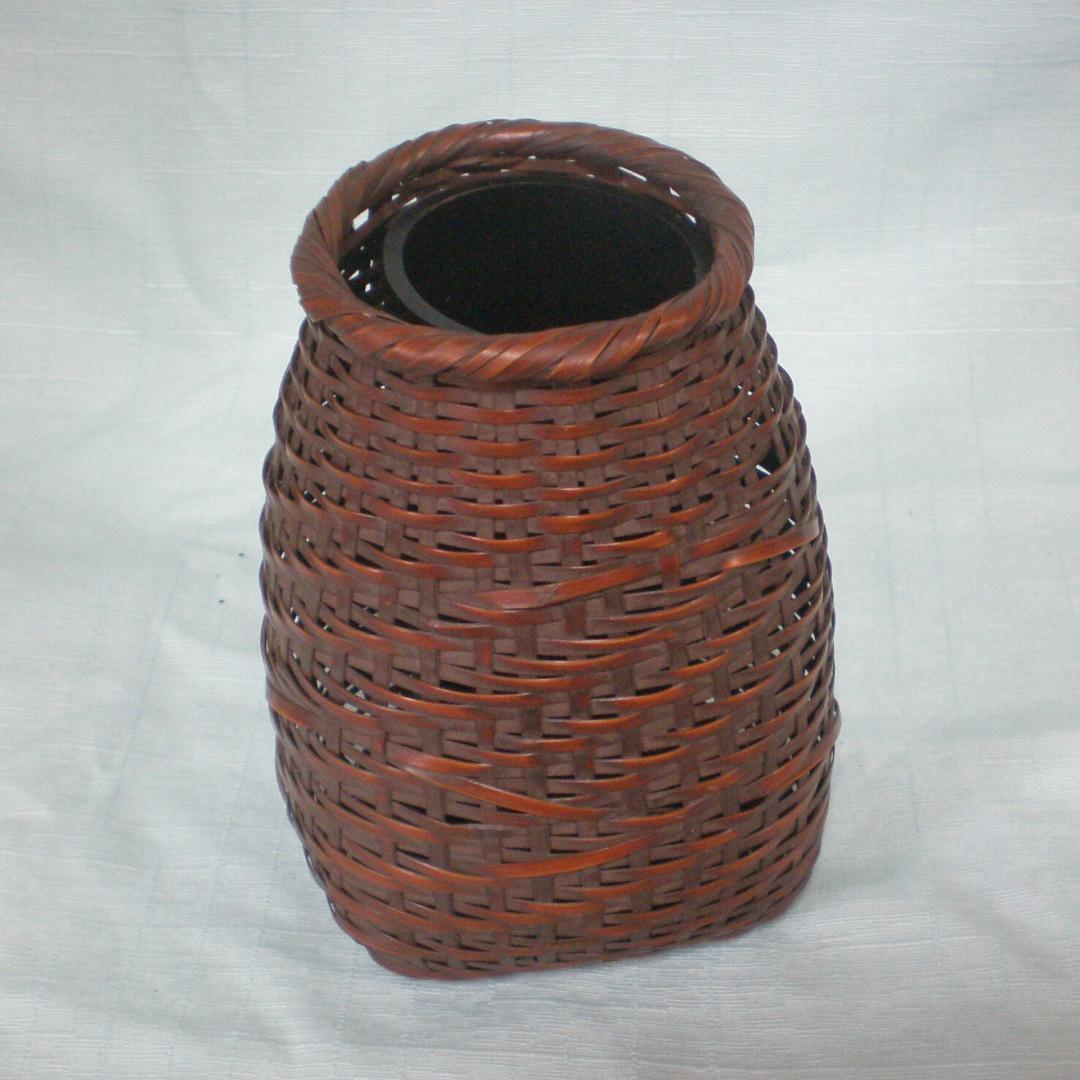 ■ 花器　竹籠　生花　落とし付き　豊南 作