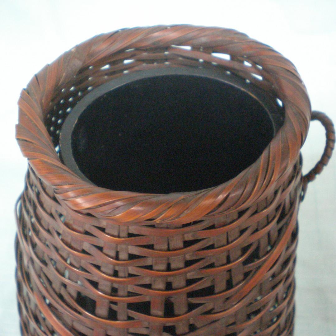 ■ 花器　竹籠　生花　落とし付き　豊南 作