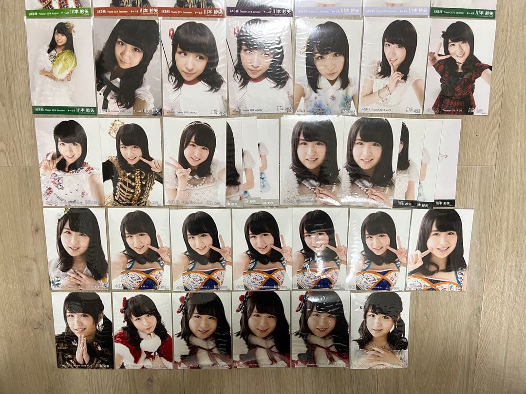 AKB48 川本紗矢 月別生写真 共通ポーズ 39枚セット 野菜 自撮り レア