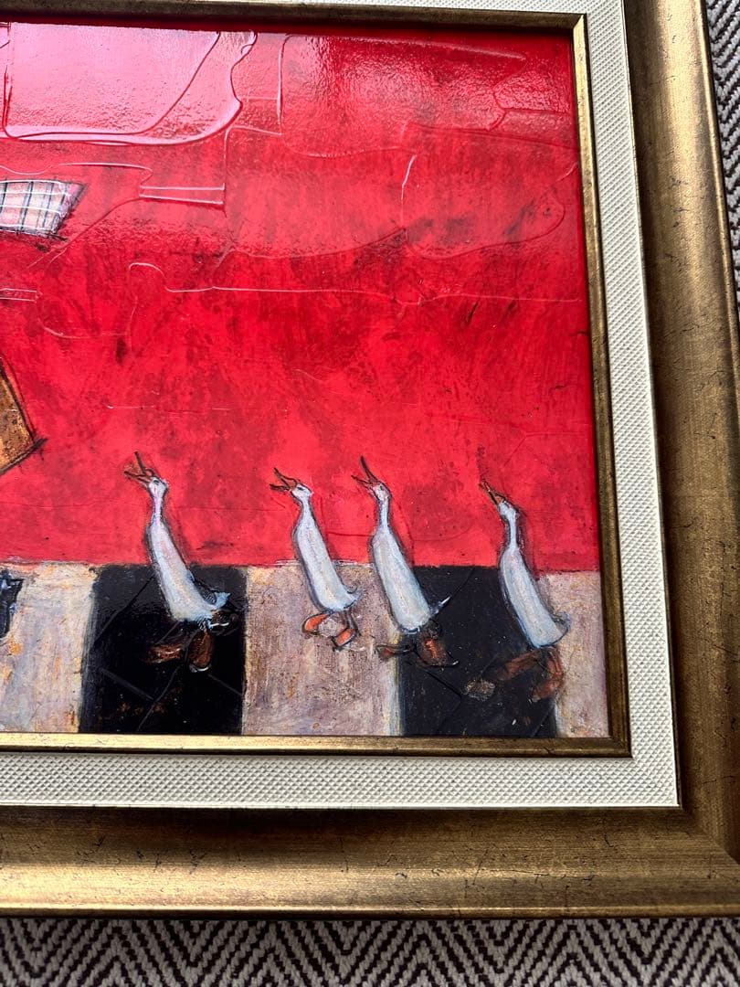 絵画 版画 額縁 サム トフト「アヒルと横断」