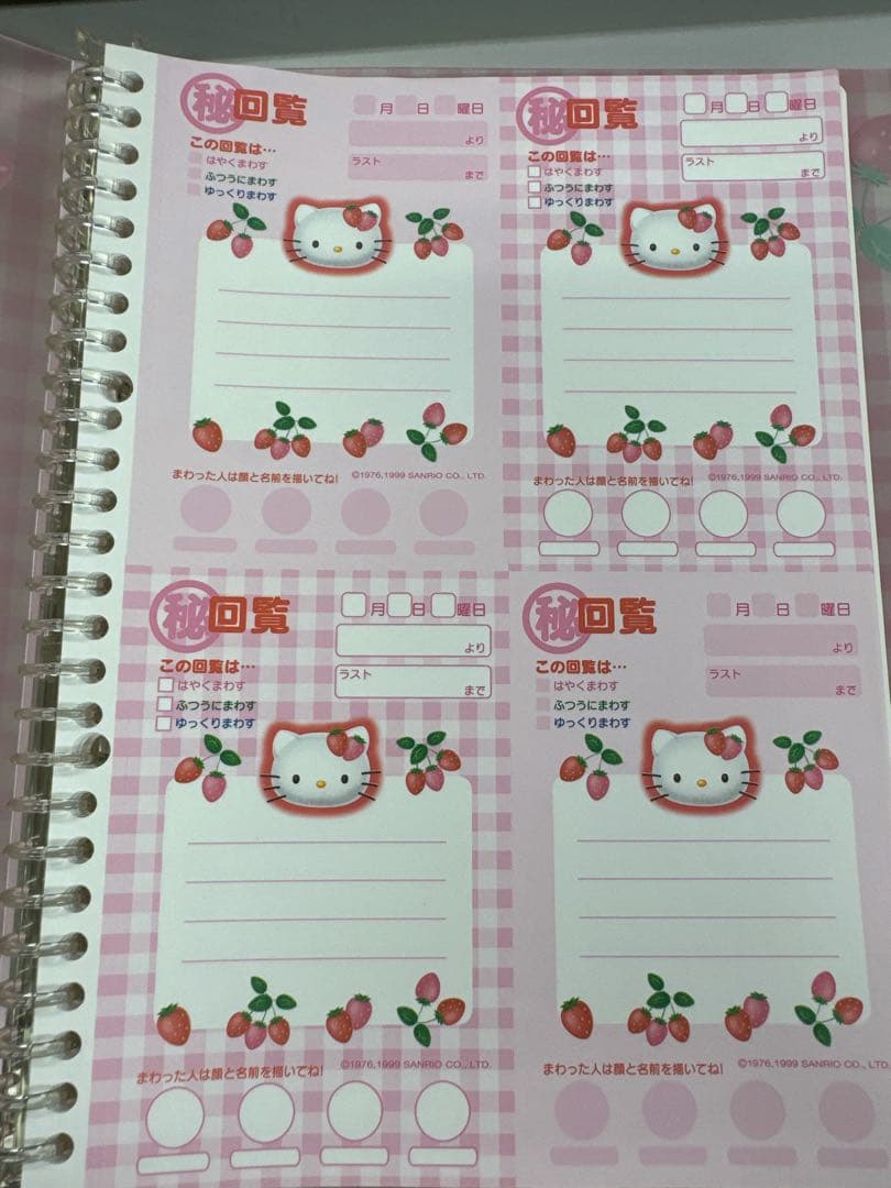 1999年　レア　Hello Kitty いちご柄リングノート セット