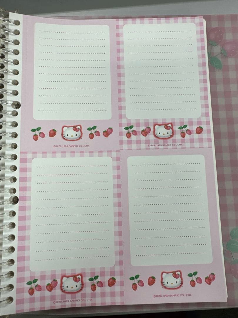 1999年　レア　Hello Kitty いちご柄リングノート セット