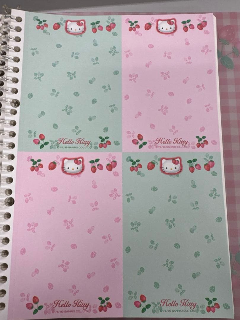 1999年　レア　Hello Kitty いちご柄リングノート セット