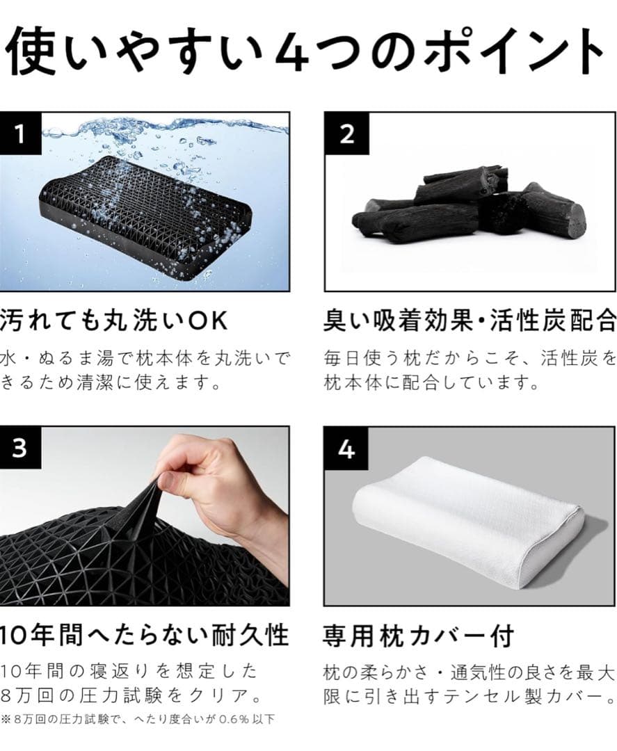 【美品】ヒツジのいらない枕 至極(スタンダード)テンセル枕カバー付 丸洗いOK