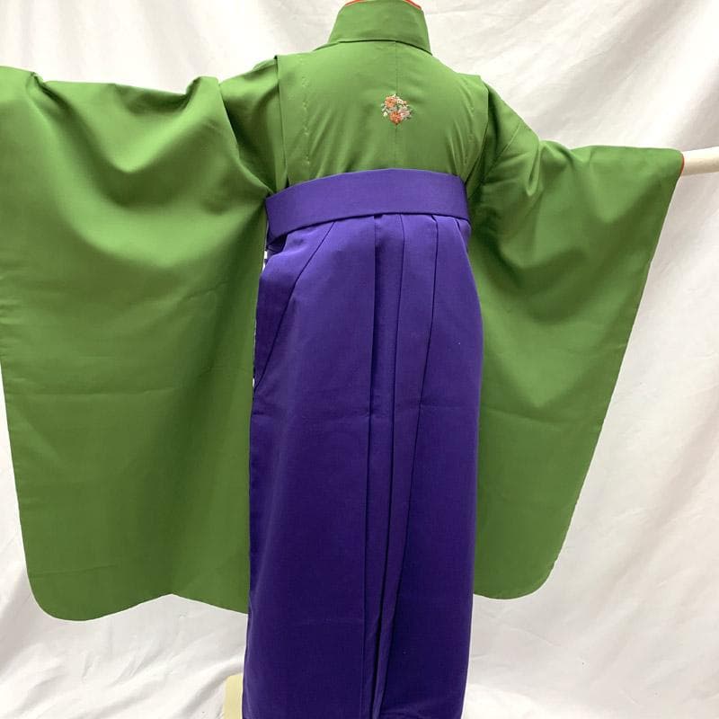 505ag77■ 七五三 七歳 女児 着物&袴&袴下帯 一つ紋■美品