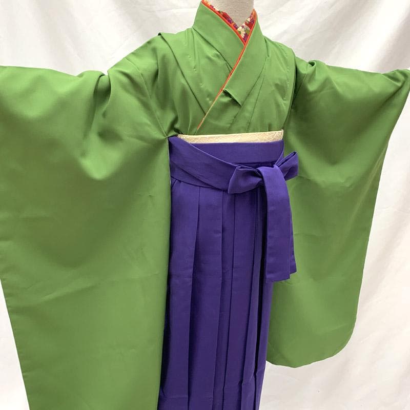 505ag77■ 七五三 七歳 女児 着物&袴&袴下帯 一つ紋■美品