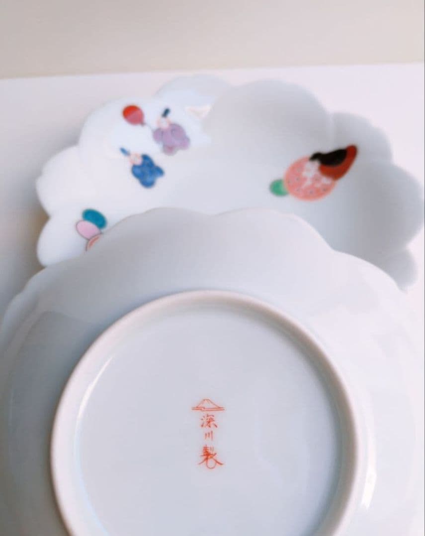 深川製磁　六歌仙　桜型皿　２枚