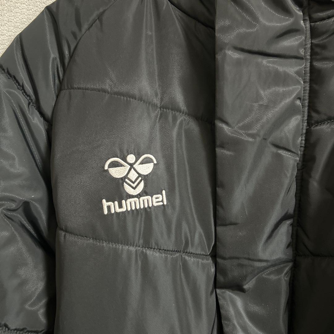 hummel フード付きブラックベンチコート