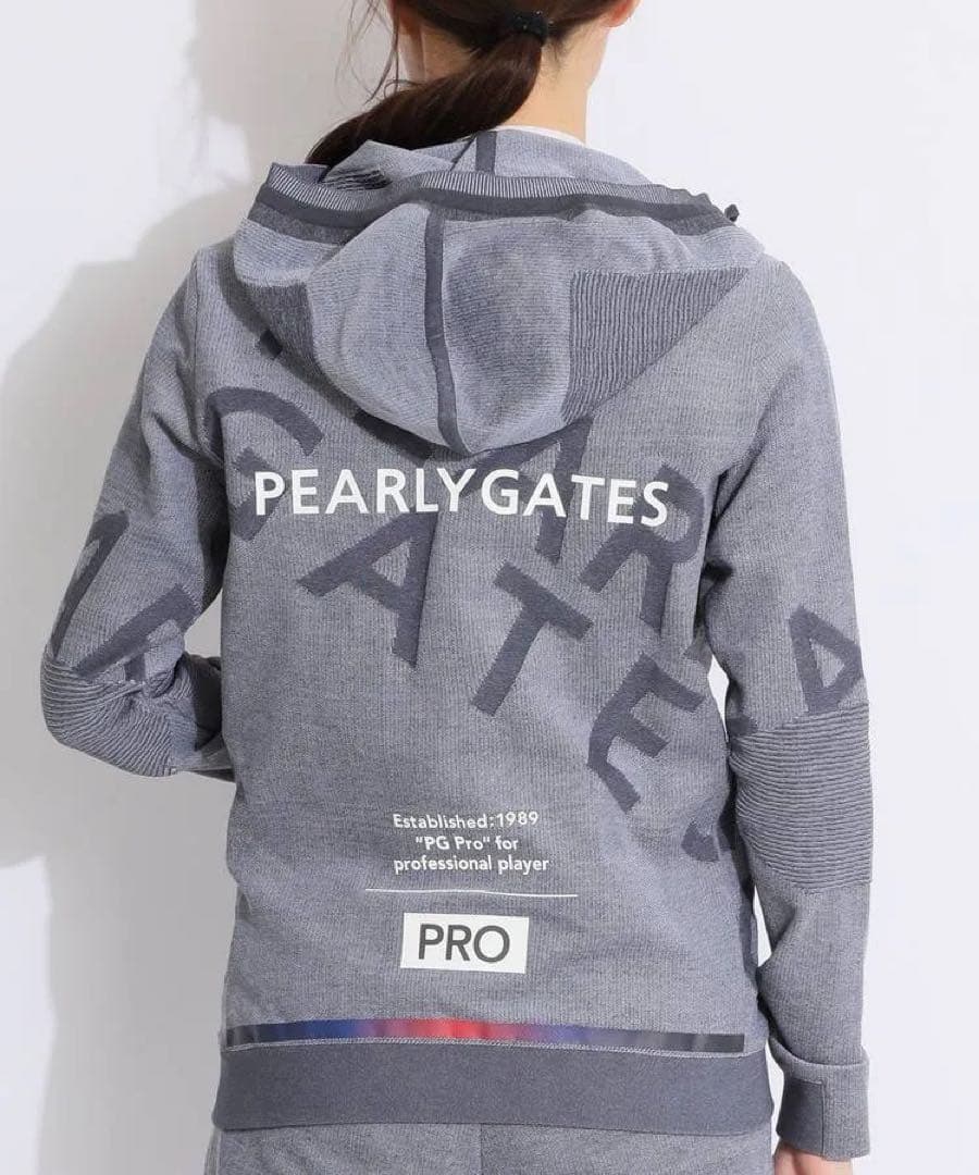 PEARLYGATES ジャガードニットジップパーカーレディース　サイズ 1