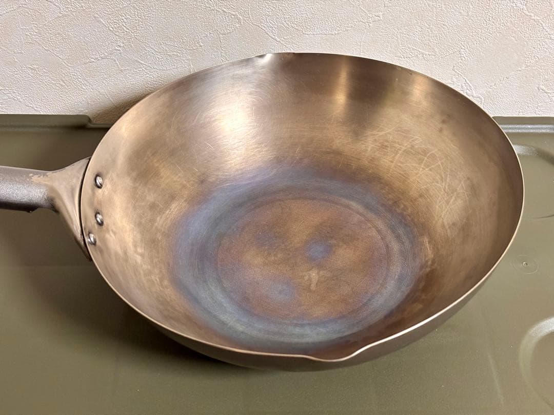 送料込み　純チタン製 中華鍋 28cm 焼き色あり SH7646
