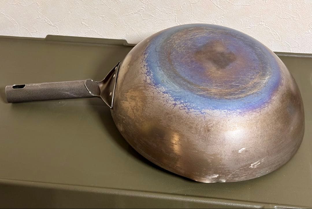 送料込み　純チタン製 中華鍋 28cm 焼き色あり SH7646