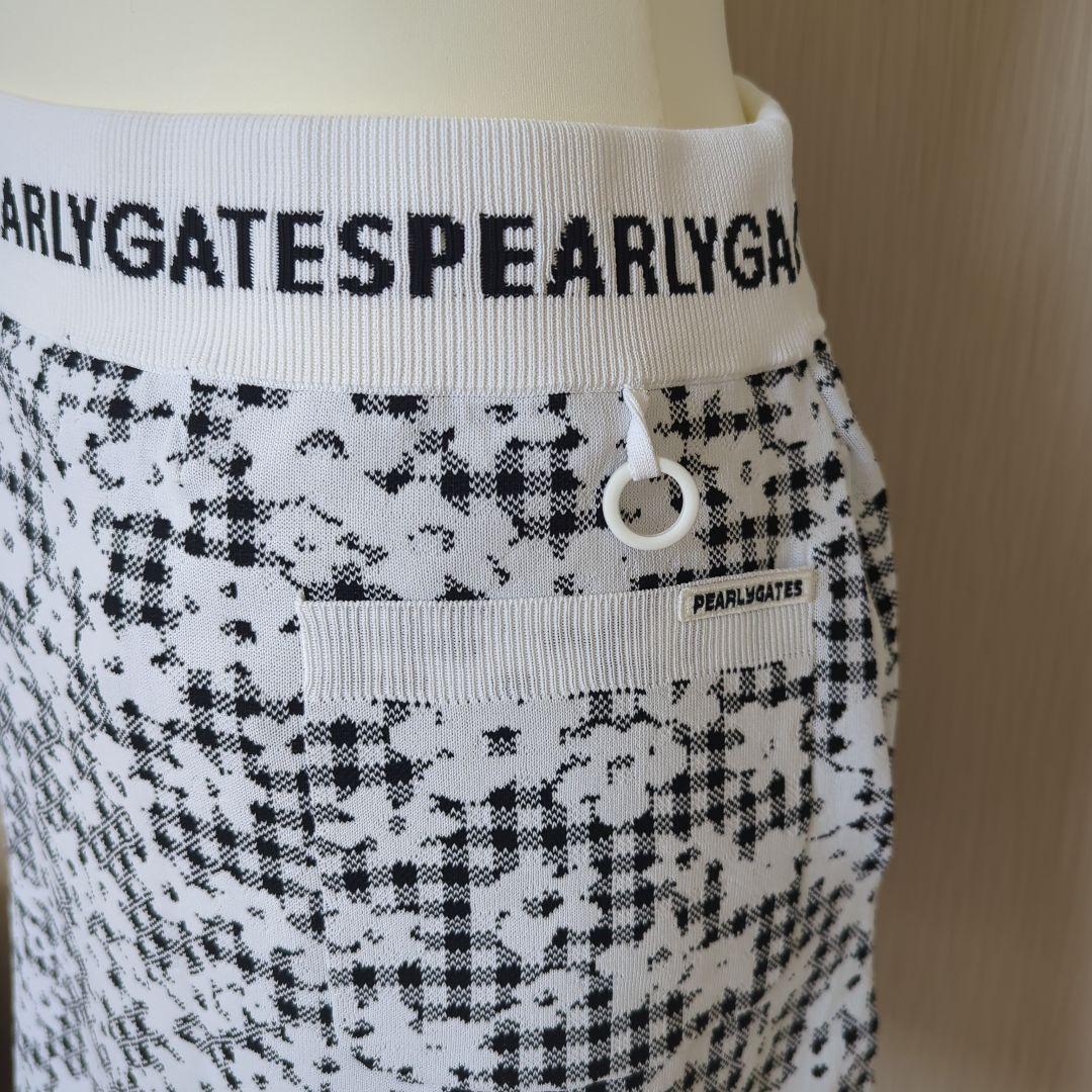 新品PEARLY GATES 花柄 チェック スカート