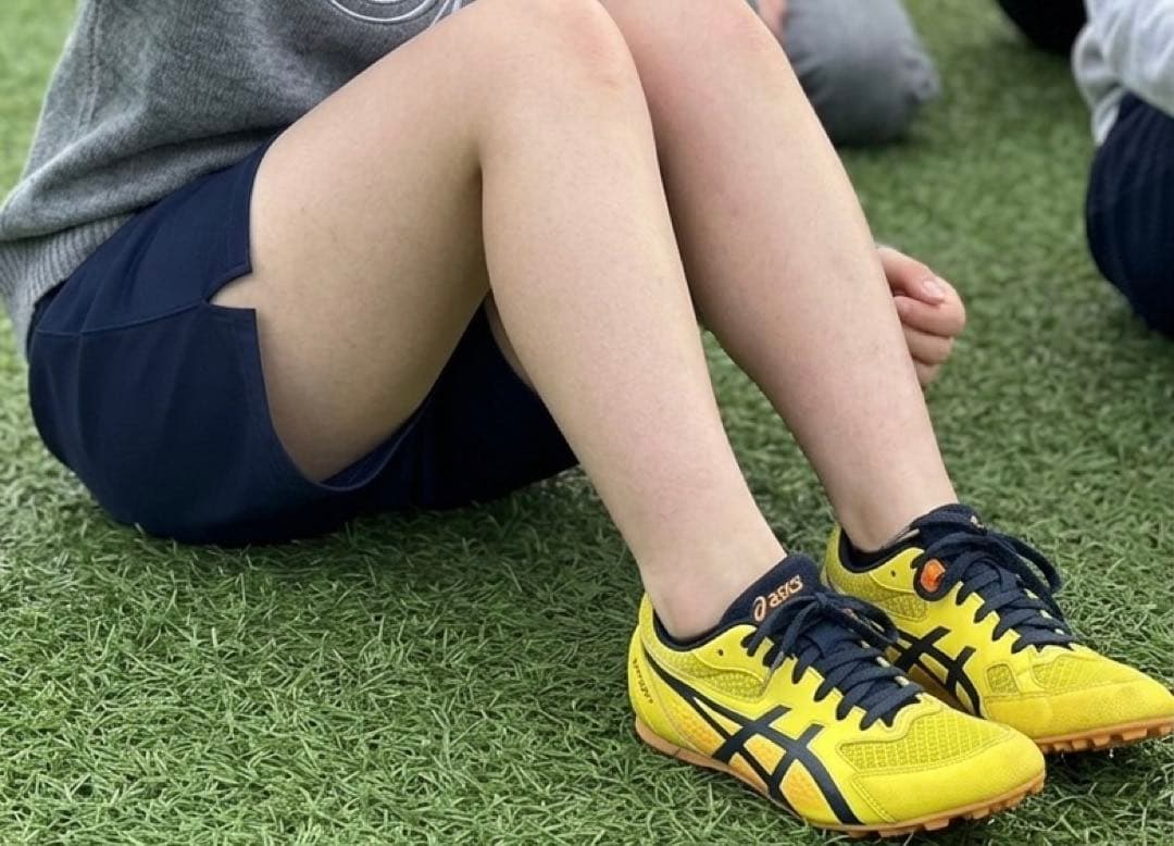 ASICS スパイクシューズ 25cm イエロー　中学女子陸上　短距離走