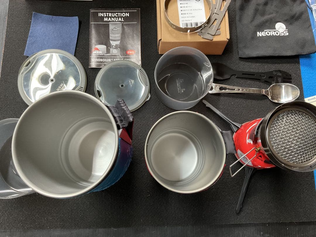 MSRウインドバーナー動作良好美品&新品ダブルポット豪華セット新品追加付属品付