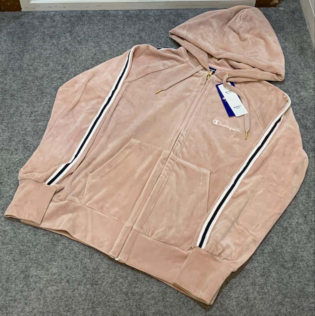 未使用タグ付 champion チャンピオン ベロア ジャージ セットアップ L