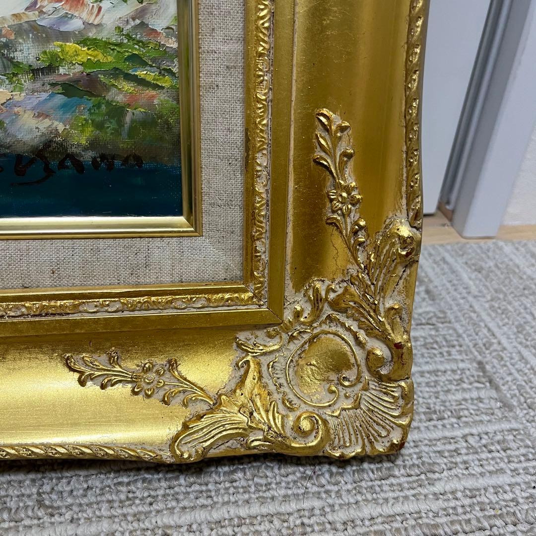 羽沢清水　浦城海岸　風景画　油彩画　額装　サイン有り