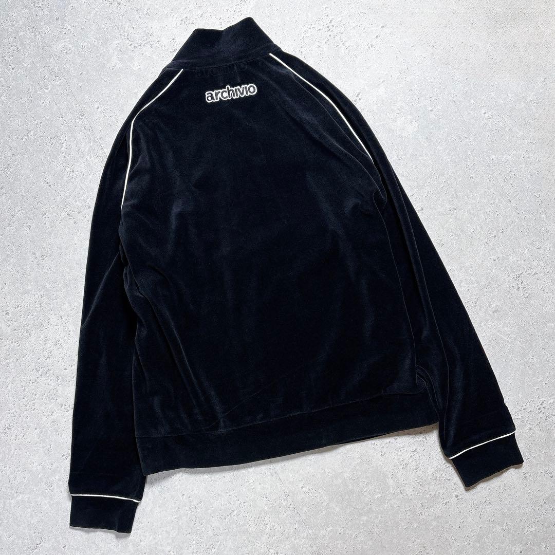 アルチビオ【２３AW】ベロアブルゾン　ジャケット　黒S　スパンコールロゴ