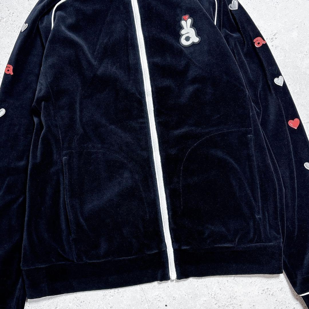 アルチビオ【２３AW】ベロアブルゾン　ジャケット　黒S　スパンコールロゴ