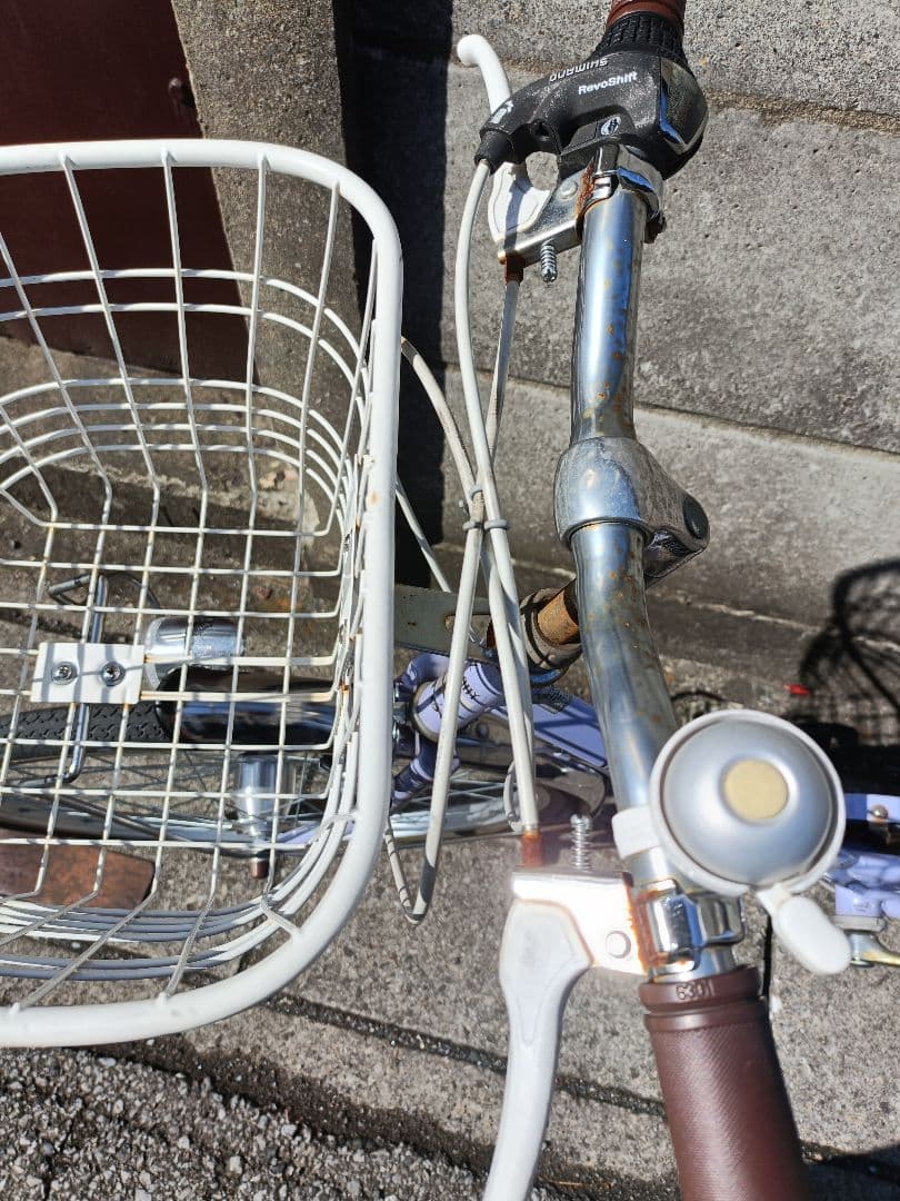 子供用自転車 紫色 バスケット付き