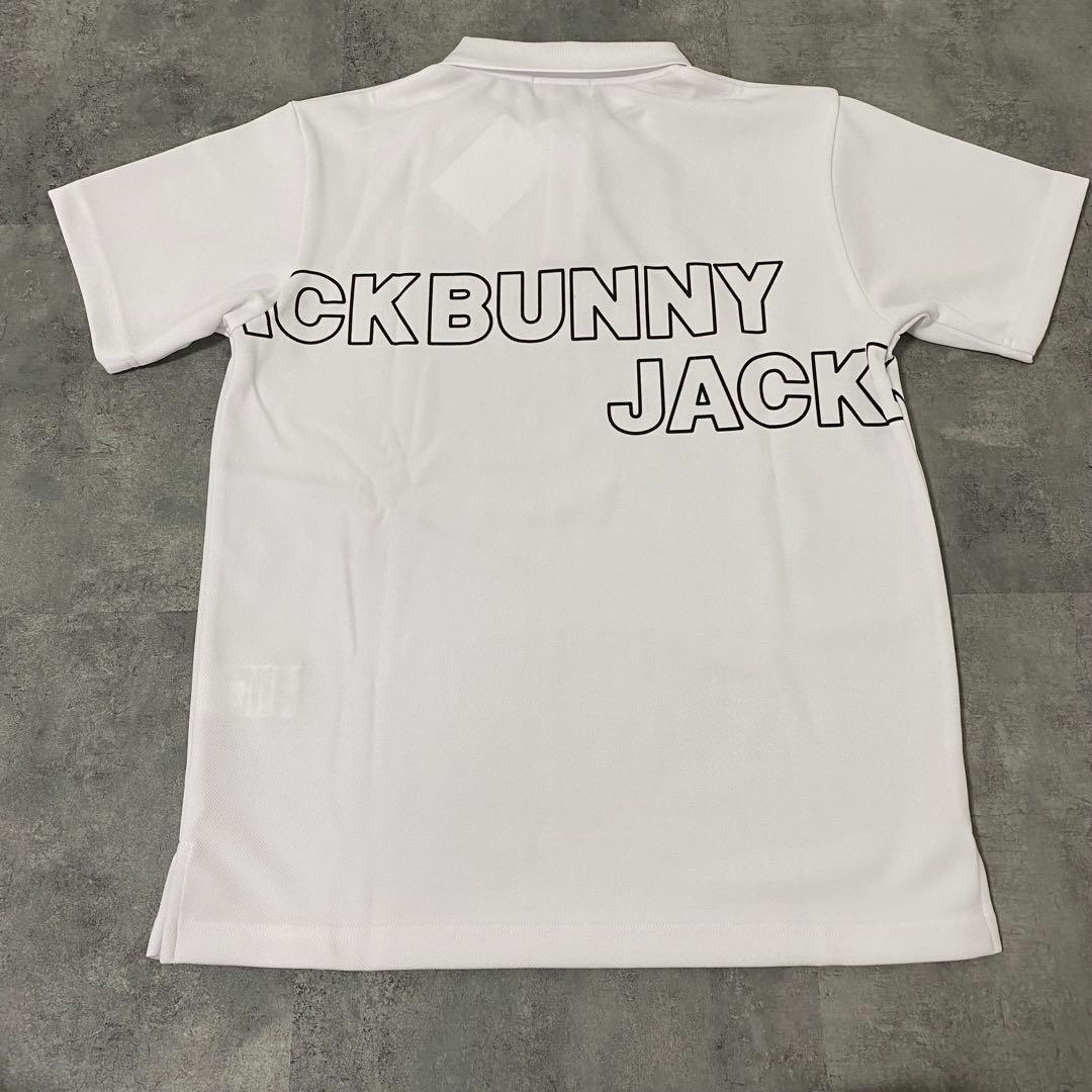 【新品】ジャックバニー 半袖ポロシャツ　英字　ホワイト　Lサイズ（5）
