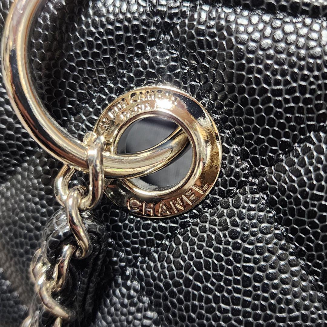 CHANEL　トートバッグ　黒　大容量　シルバー