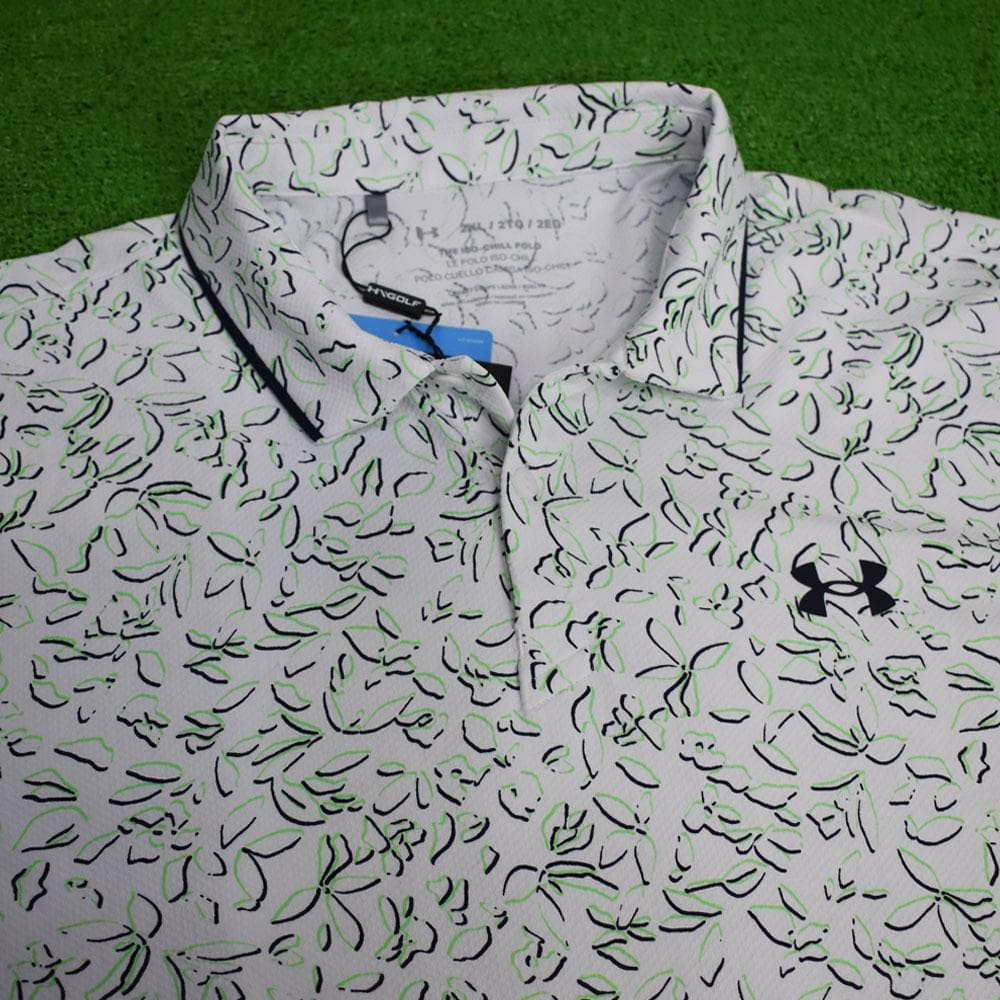 大きいサイズ アンダーアーマー ポロシャツ【ホワイト/グリーン/2XL】新品！