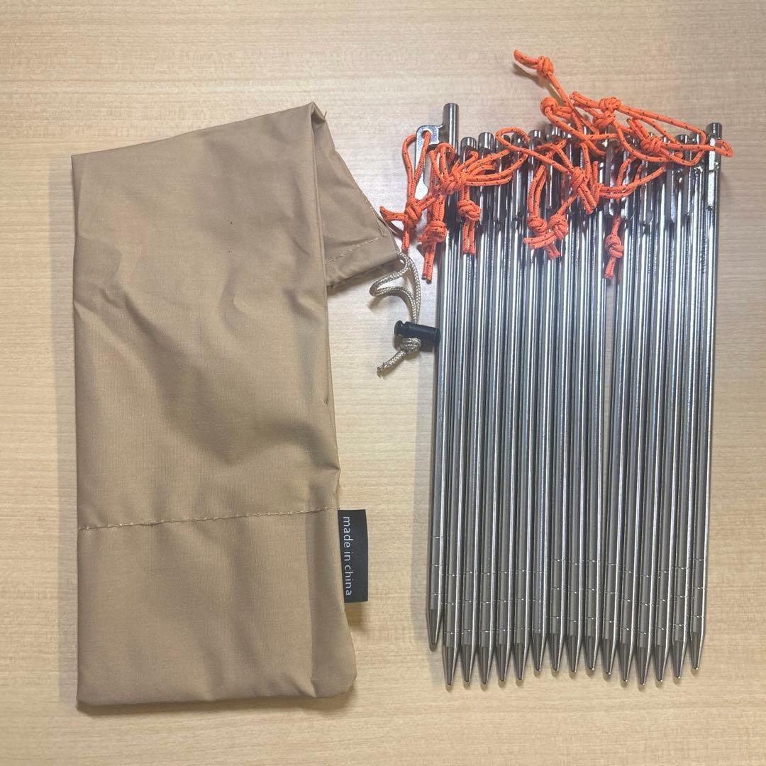 Soomloomテント タープ用ペグ/ステーク64チタン合金製7.5mm25㎝