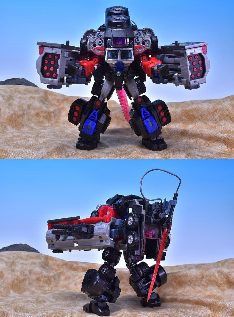 中古品 MAKETOYS バトルタンカー& レーザーオプティマスプライム